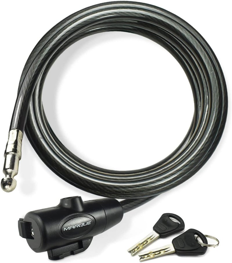 MARQUE Bike Lock with Key – 3/8” (4Ft, 7Ft, 15Ft, 25Ft) Straight Cable Locks with Keys, Anti-Theft Security Cable for Bicycles, Scooters, Kayaks, Paddle Boards, Gates - Image 1